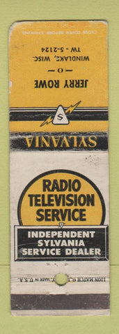 Matchbook Cover - Sylvania Radio TV Service Windlake WI WORN