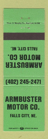 Matchbook Cover - Armbuster Motors Falls City NE