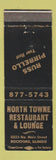 Matchbook Cover - North Towne Restaurant Lounge Rockford IL