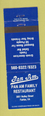Matchbook Cover - Pan Am Restaurant Fairfax VA