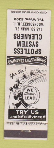 Matchbook Cover - Spotless System Cleaners Woonsocket RI