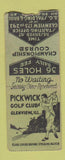 Matchbook Cover - Pickwick Golf Club Glenview IL WEAR BOBTAIL