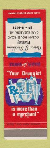 Matchbook Cover - Nelson Packhem Pharmacy Drug Cape Elizabeth ME