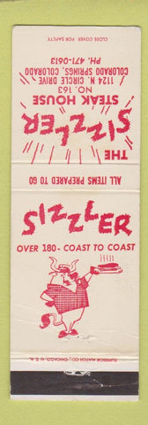 Matchbook Cover - Sizzler Steak House Colorado Springs