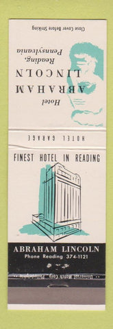 Matchbook Cover - Hotel Abraham Lincoln Reading PA