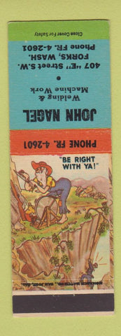 Matchbook Cover - John Nagel Welding Machine Work Forks WA