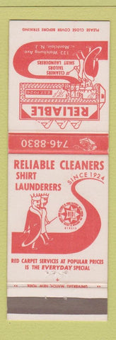 Matchbook Cover - Reliable Cleaners Montclair NJ