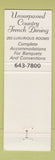 Matchbook Cover - Le Auberge Somerset Inn Troy MI