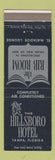 Matchbook Cover - Hillsboro Hotel Tampa FL