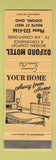 Matchbook Cover - Oxford Motel Oxford OH WEAR