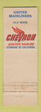 Matchbook Cover - United Airlines Chevron oil gas
