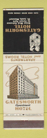 Matchbook Cover - Gatesworth Hotel St Louis MO