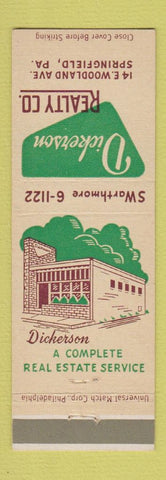Matchbook Cover - Dickerson Real Estate Springfield PA