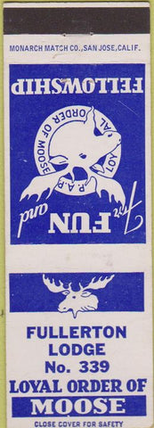 Matchbook Cover - Matchbook Cover Moose Lodge Fullerton CA