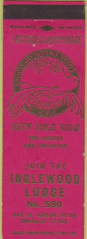 Matchbook Cover - Matchbook Cover Moose Lodge Inglewood CA
