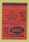 Matchbook Cover - Mautz Paint Union Grove WI CREASES 40 Strike