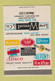 Matchbook Cover - Lew Wenzel San Francisco CA Ansco Kodak Photography 40 Strike