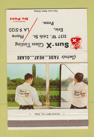 Matchbook Cover - Sun X Glass Tinting Erie PA 40 Strike