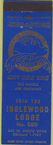 Matchbook Cover - Matchbook Cover Moose Lodge Inglewood CA