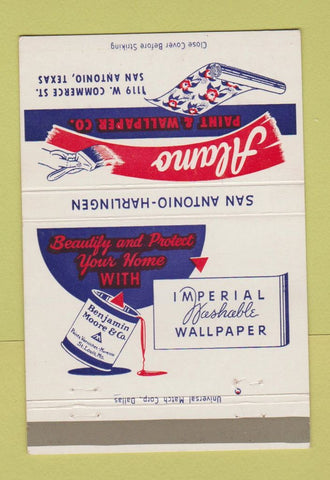 Matchbook Cover - Alamo Paint Wallpaper San Antonio TX 40 Strike
