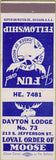 Matchbook Cover - Matchbook Cover Moose Lodge Dayton OH