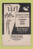 Matchbook Cover - Burlington Brass Works Burlington WI 40 Strike