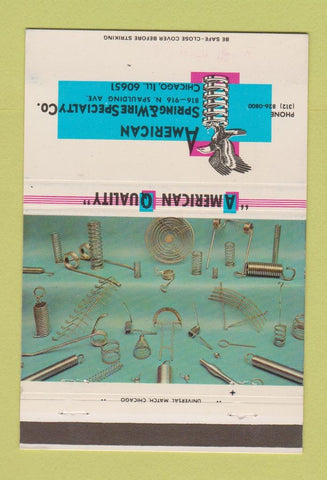 Matchbook Cover - American Springs Wire Chicago IL 40 Strike