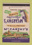 Matchbook Cover - McCarthy's Liquor Store Minneapolis MN 40 Strike