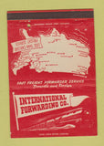 Matchbook Cover - International Forwarding railroad freight 40 Strike