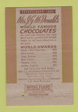 Matchbook Cover - Mrs McDonald's Chocolates Salt Lake City UT 40 Strike