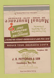 Matchbook Cover - JB Patterson Insurance Canandaigua NY 40 Strike