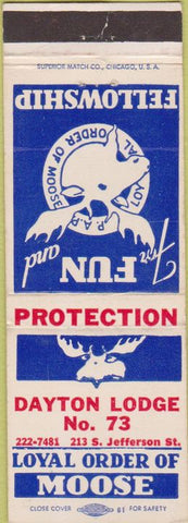 Matchbook Cover - Matchbook Cover Moose Lodge Dayton OH