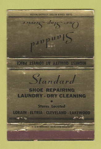 Matchbook Cover - Shoe Repair Cleveland Lakewood Lorain Elyria OH GOLD 40 Strike