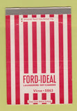 Matchbook Cover - Ford Ideal Laundry Dry Cleaning Kansas City MO WORN 40 Strike