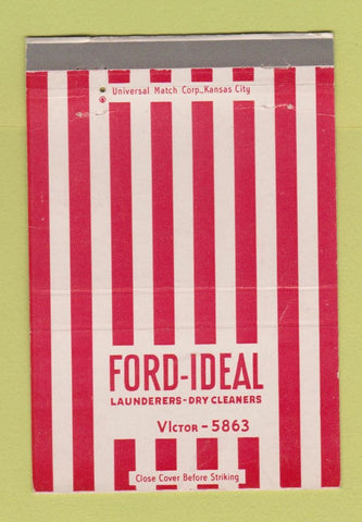 Matchbook Cover - Ford Ideal Laundry Dry Cleaning Kansas City MO WORN 40 Strike
