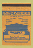Matchbook Cover - Phenix Supply Laundry Atlanta GA Tampa FL WEAR 40 Strike