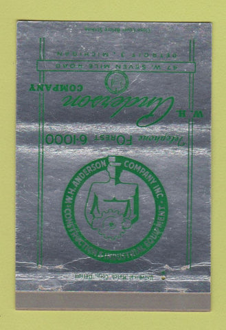 Matchbook Cover - WH Anderson Construction Equipment Detroit MI 40 Strike