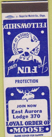 Matchbook Cover - Matchbook Cover Moose Lodge East Aurora NY