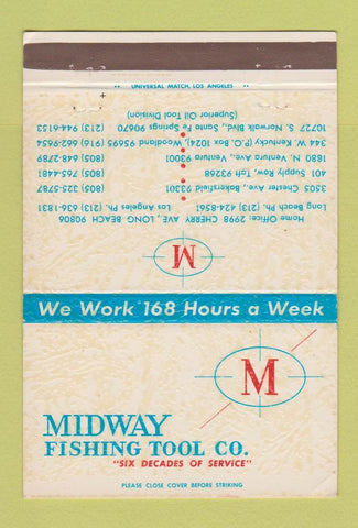 Matchbook Cover - Midway Fishing Tool Long Beach CA 40 Strike