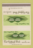 Matchbook Cover - First National Bank Marysville OH 40 Strike