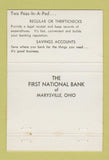 Matchbook Cover - First National Bank Marysville OH 40 Strike