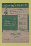 Matchbook Cover - Bancroft Cleaners Adrian MI Blissfield Tecumseh 40 Strike