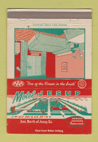 Matchbook Cover - Motel Jesup GA Howard Johnson 40 Strike