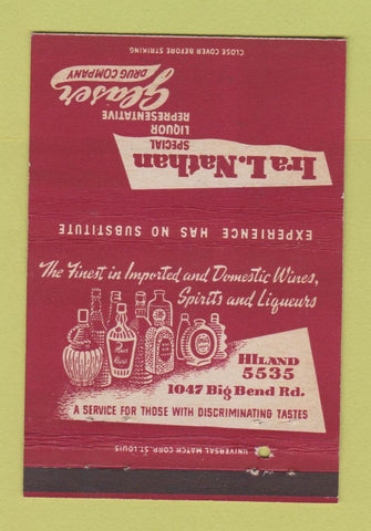 Matchbook Cover - Ira Nathan Glaser Drug Liquor 40 Strike