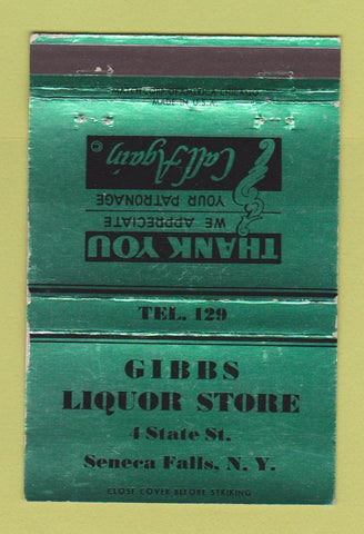 Matchbook Cover - Gibbs Liquor Store Seneca Falls NY WEAR 40 Strike