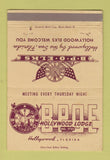 Matchbook Cover - Elks Lodge Hollywood FL WEAR 40 Strike