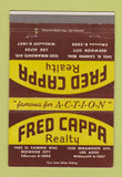 Matchbook Cover - Fred Cappa Real Estate Los Altos Redwood City CA 40 Strike