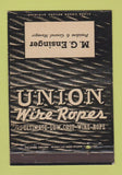 Matchbook Cover - Union Wire Rope MG Ensinger President Kansas City MO 40 Strike