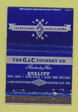 Matchbook Cover - G&C Foundry Sandusky OH WEAR 40 Strike