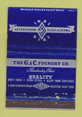 Matchbook Cover - G&C Foundry Sandusky OH WEAR 40 Strike